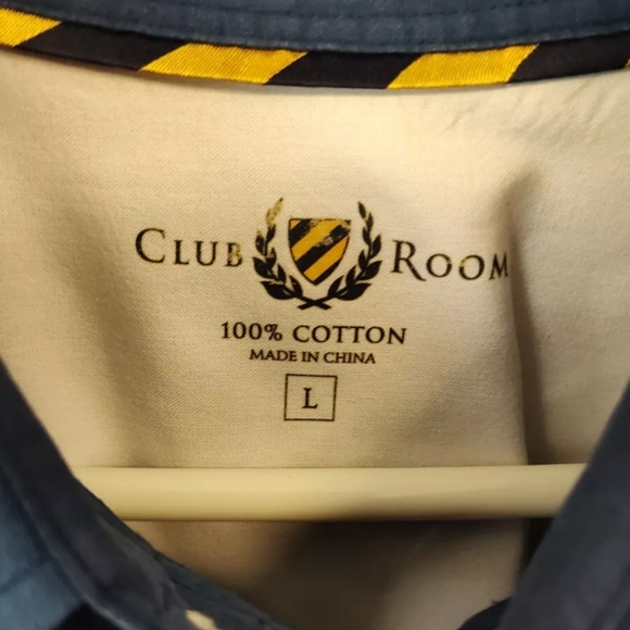 Men's Club Room Button Down Shirt - Large - Relaxed Fit - 100% Cotton - EUC - Picture 4 of 4